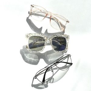 Bundle of eyewear from Urban Outfitters and Free People | clear and blue lenses